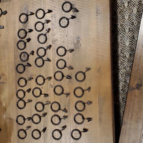 Home Depot, 30 Drapery Ring/Clips, 1 inch, Black, new, but opened packages. - Picture 3 of 8